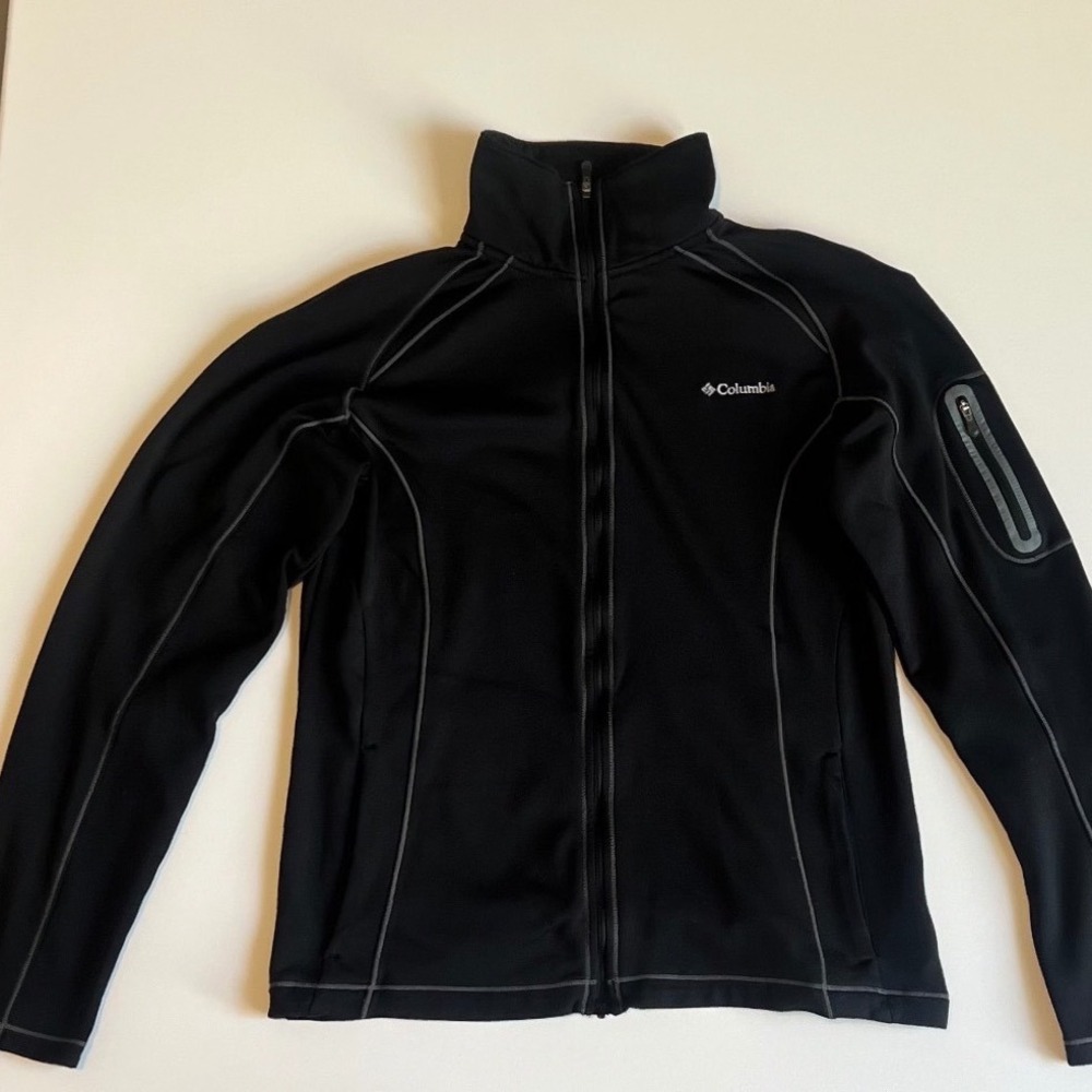 Columbia Omni-Wick Full Zip Fleece Jacket Black Grey Stitch AL6058 Womens Medium